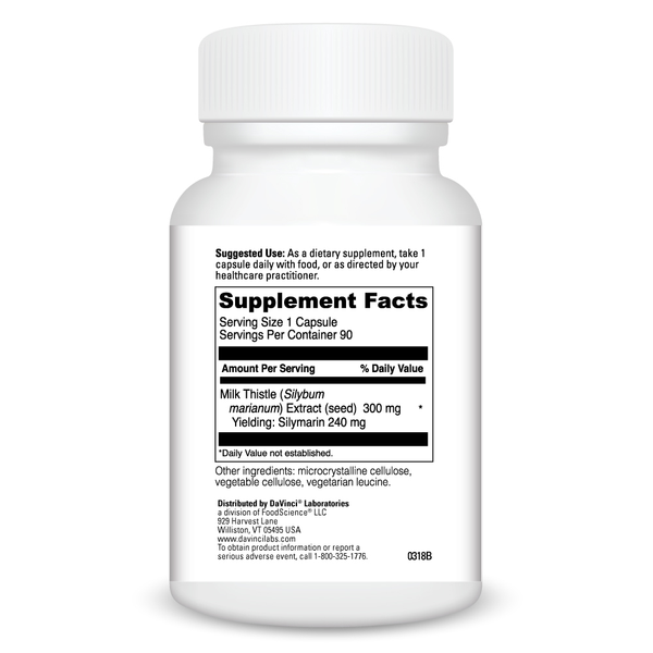 Milk Thistle Supplement Facts Label
