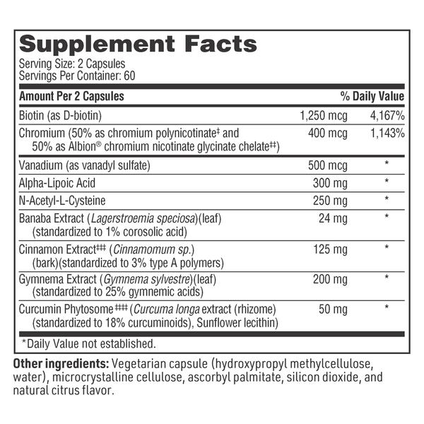 GlucoThera Forte Supplement Facts Label