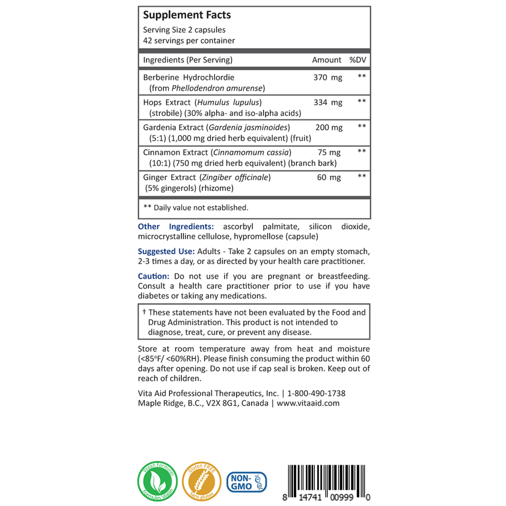 BACKORDER ONLY - GLP1-RAG Supplement Facts Label