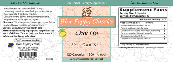 Chai Hu Shu Gan San Supplement Facts Label