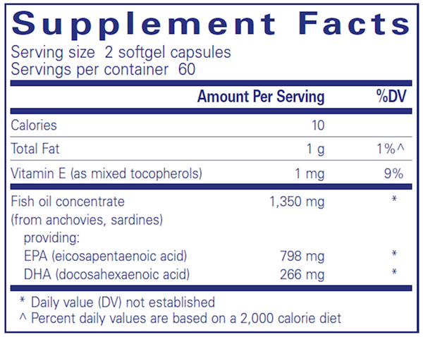 EPA Ultimate 120ct Supplement Facts Label
