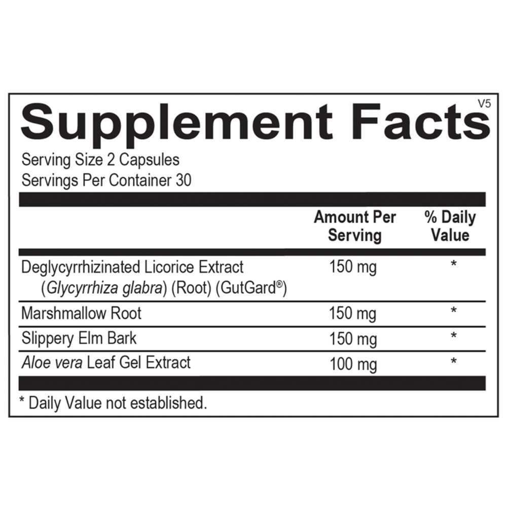 DGL Supplement Facts Label