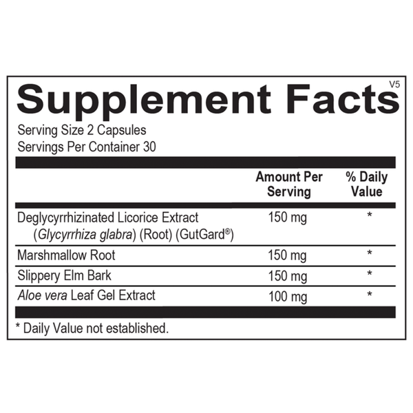 DGL Supplement Facts Label