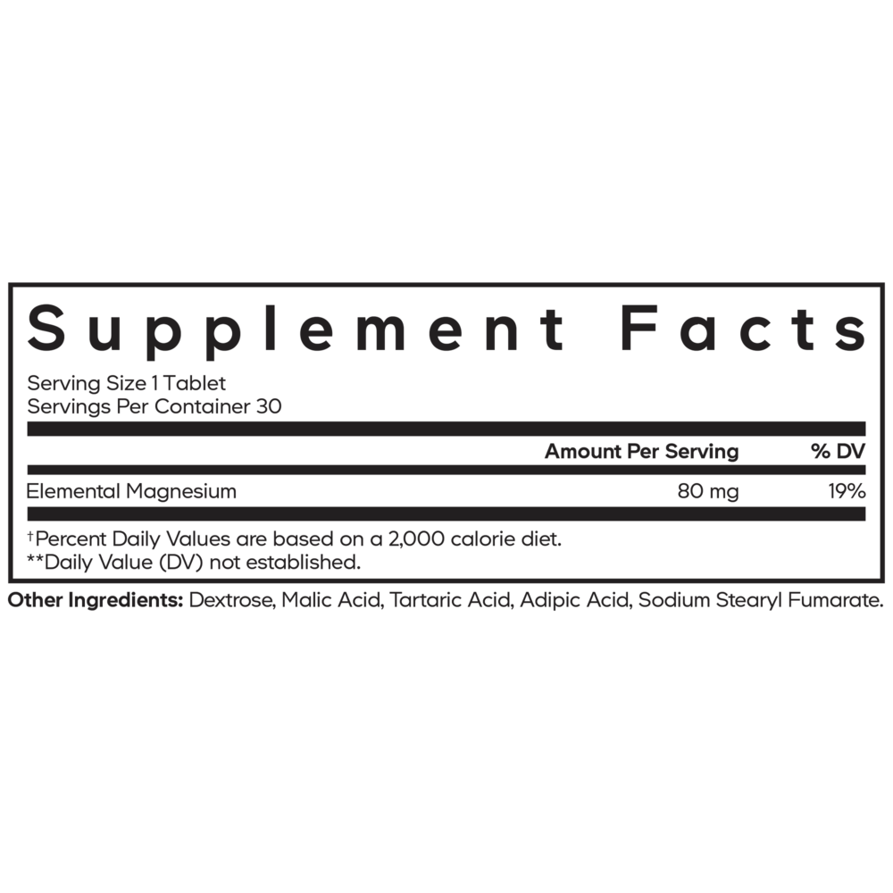 Molecular Hydrogen Supplement Facts Label