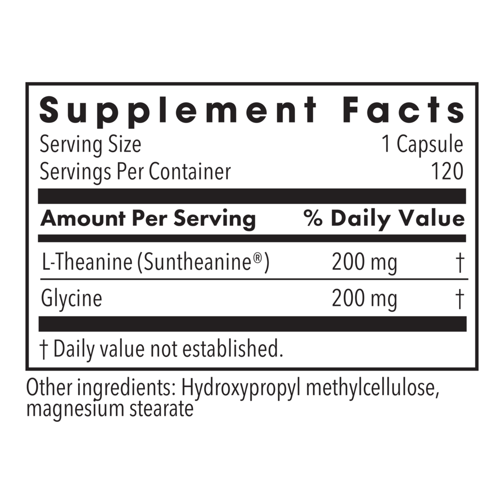L-Theanine Supplement Facts Label