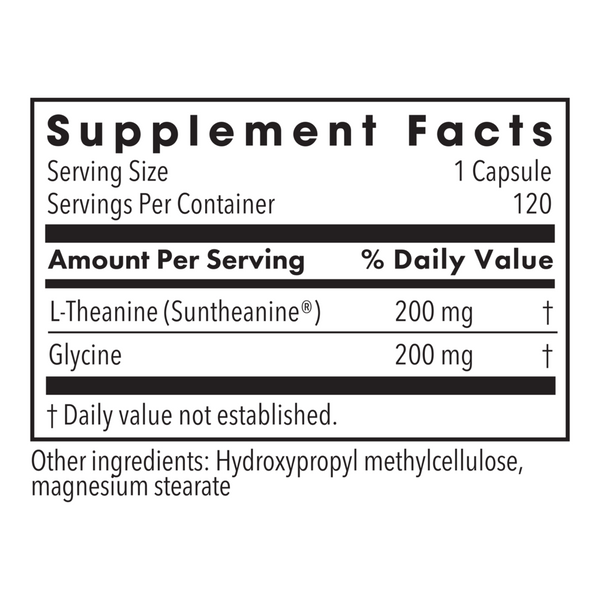 L-Theanine Supplement Facts Label
