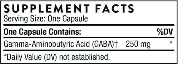 PharmaGABA-250 Supplement Facts Label