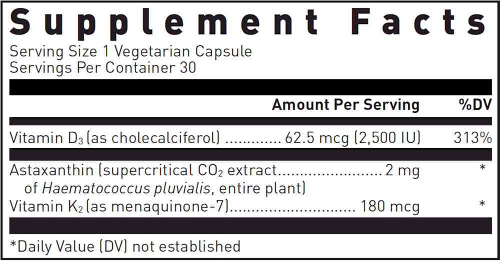 K2-D3 Supplement Facts Label
