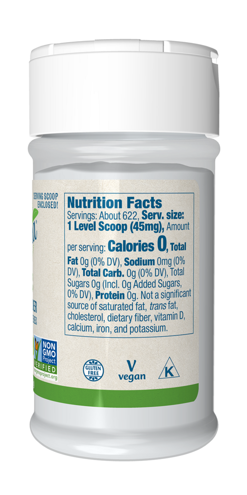 Better Stevia Powder Organic Supplement Facts Label