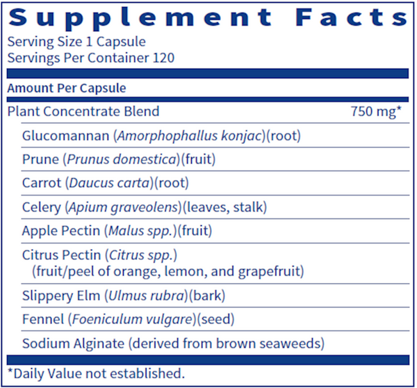 SpectraFiber Supplement Facts Label