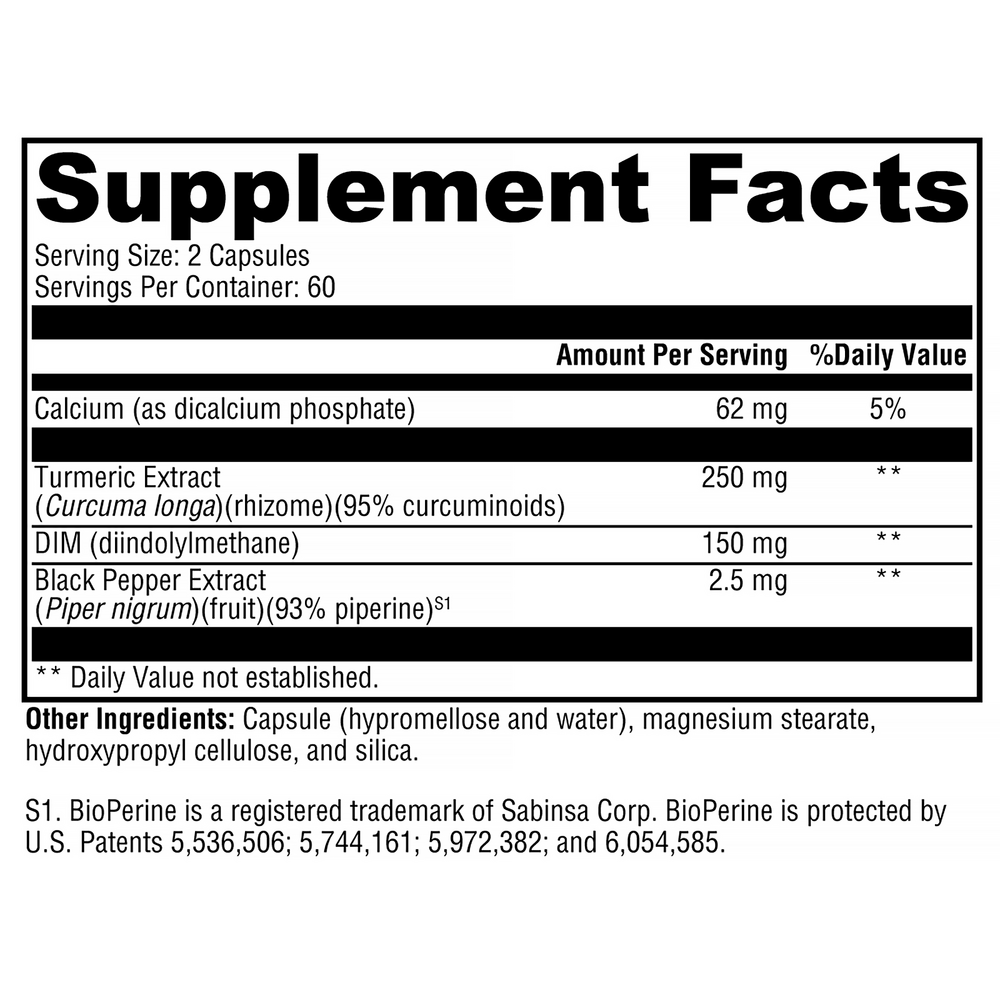 DIMension 3® Supplement Facts Label