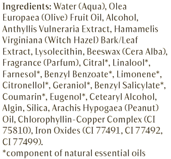 Translucent Bronzing Tint Supplement Facts Label