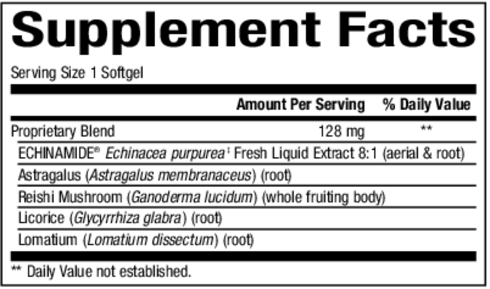 ImmuneAlign Supplement Facts Label
