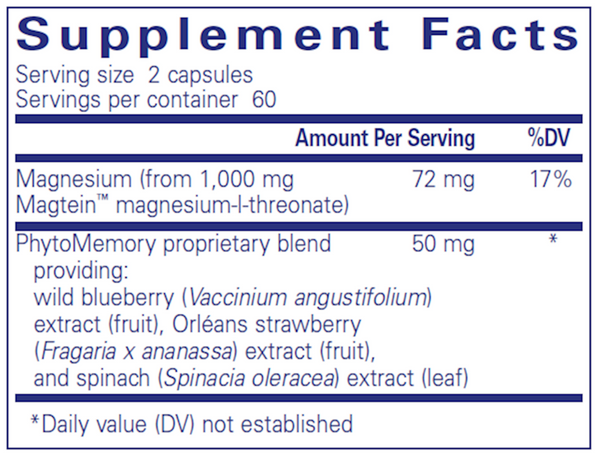 CogniMag Supplement Facts Label