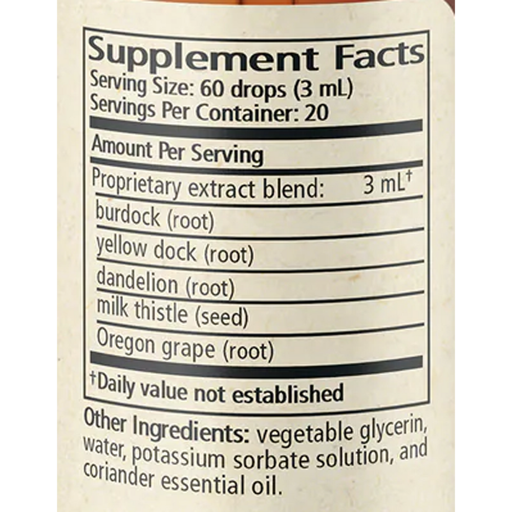 Vital Detox (Formerly Hepaglycerite) Supplement Facts Label