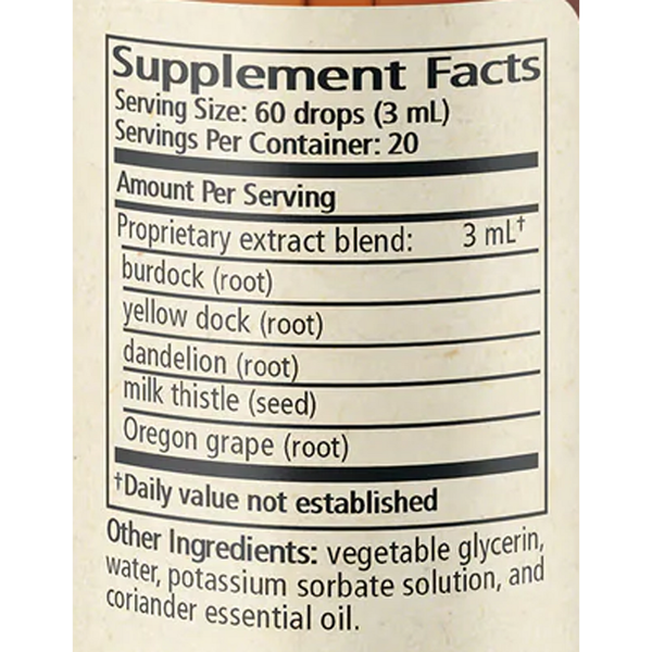 Vital Detox (Formerly Hepaglycerite) Supplement Facts Label