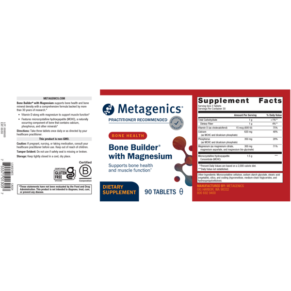 Bone Builder with Magnesium Supplement Facts Label