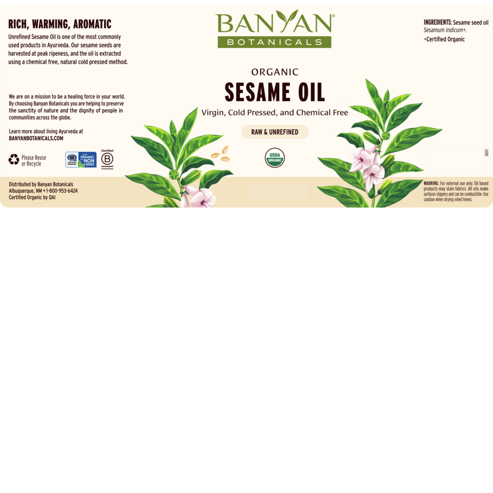 Sesame Oil Supplement Facts Label