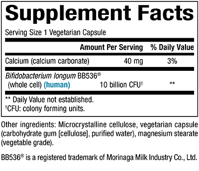TravelBiotic 10 Billion Supplement Facts Label