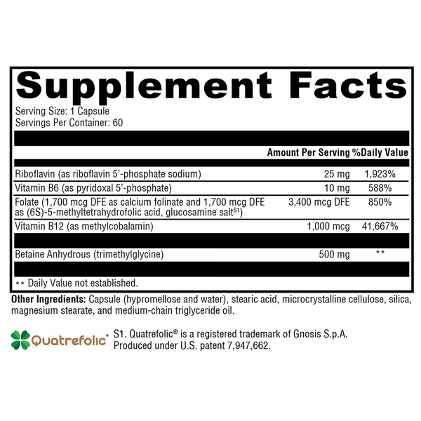 Methyl Protect® Supplement Facts Label