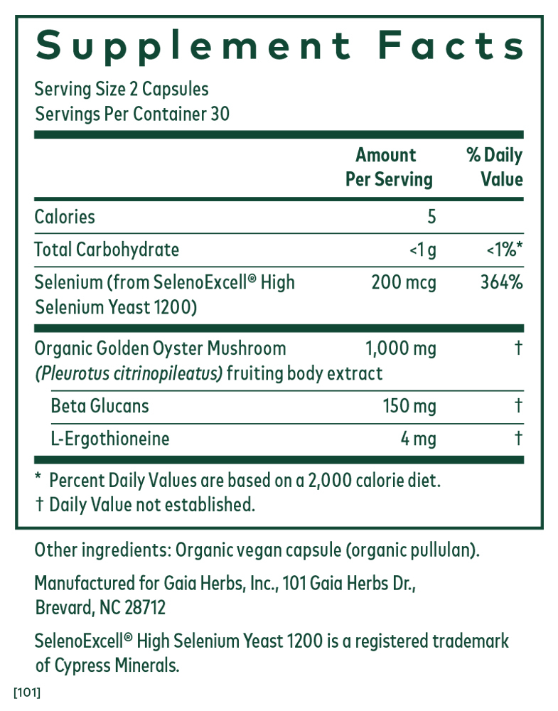 L-Ergo Complex Supplement Facts Label