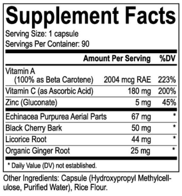 XenoForce Supplement Facts Label