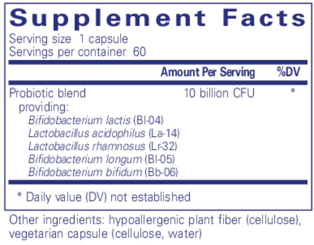 Probiotic-5 Supplement Facts Label