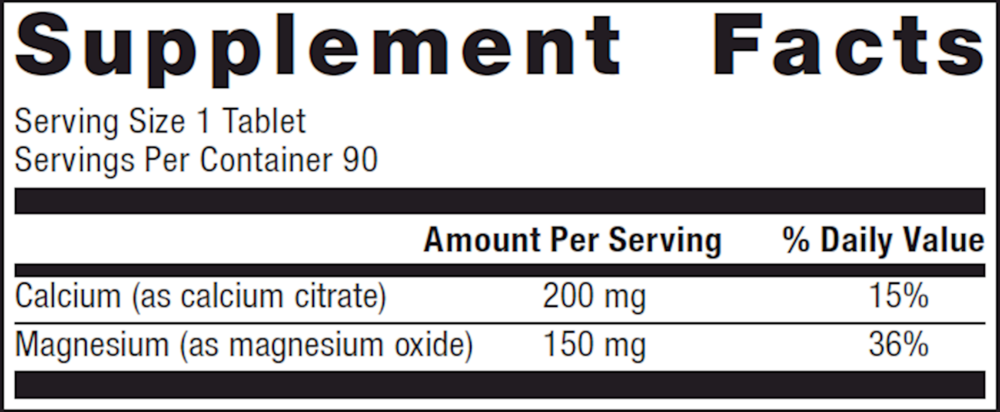 Bone Builder Vegetarian Supplement Facts Label