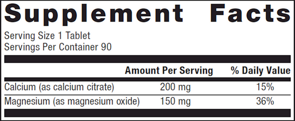 Bone Builder Vegetarian Supplement Facts Label