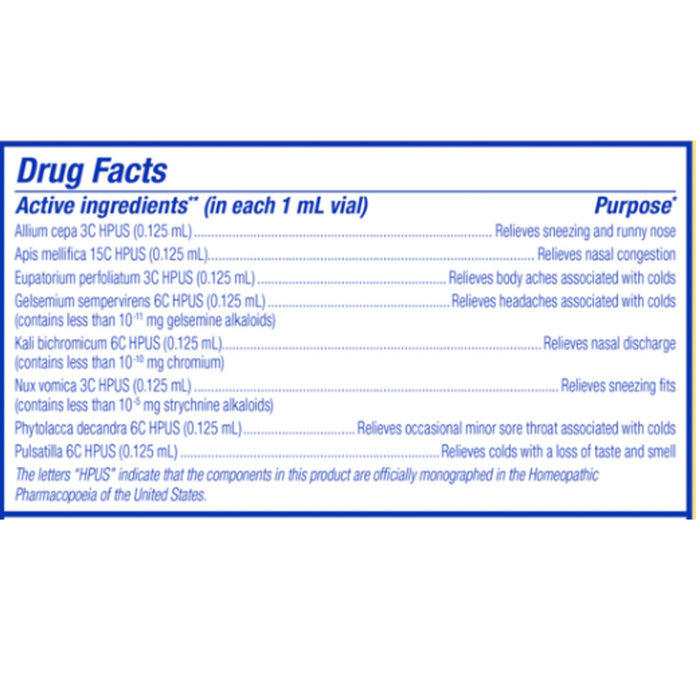 Kids Coldcalm Liquid Supplement Facts Label