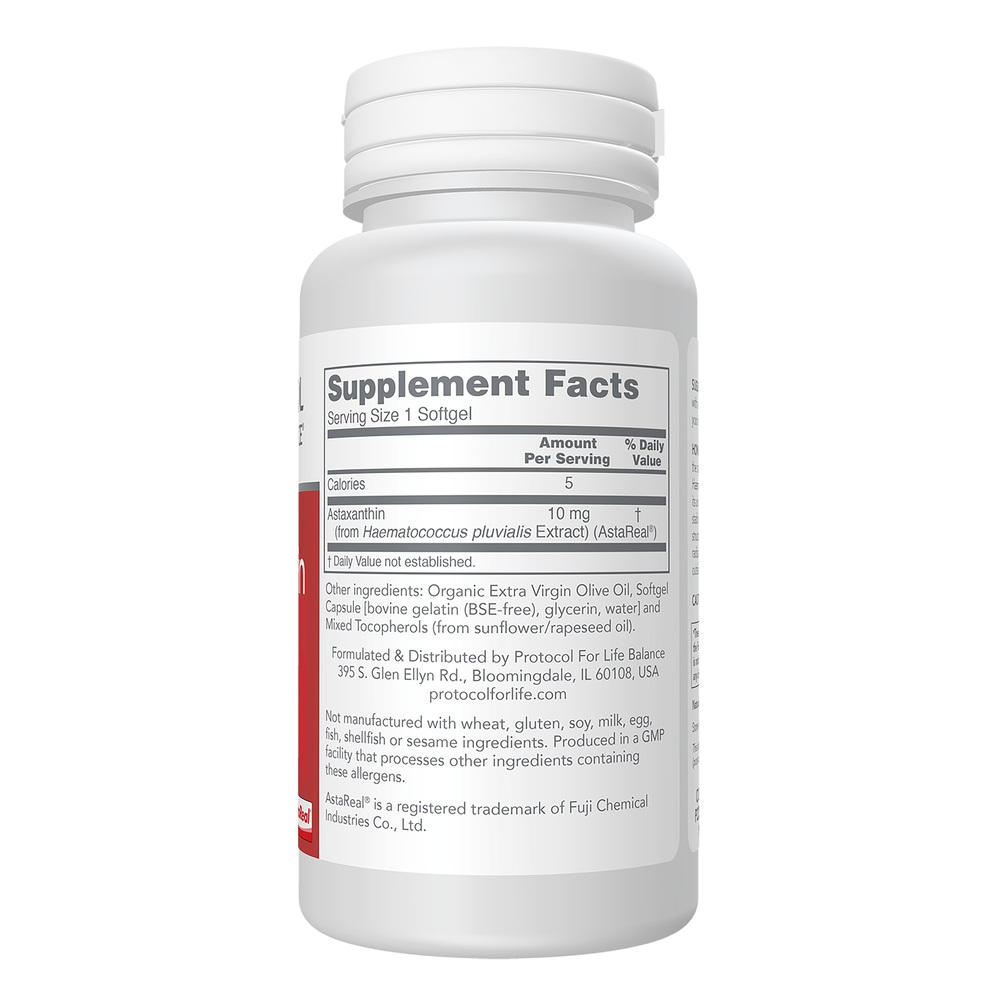 Astaxanthin 10 mg Supplement Facts Label