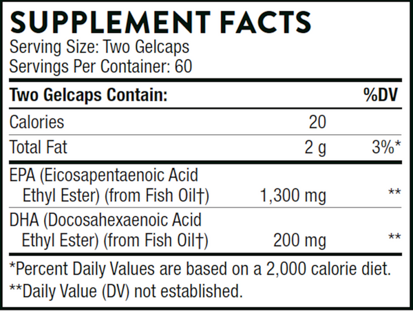 Super EPA Pro Supplement Facts Label
