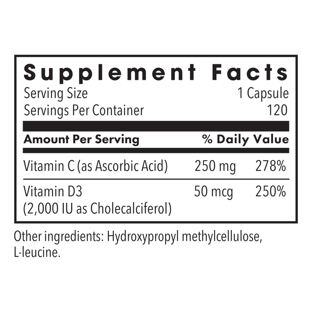 Vitamin D-3 2000 IU Supplement Facts Label