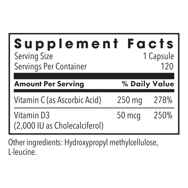 Vitamin D-3 2000 IU Supplement Facts Label