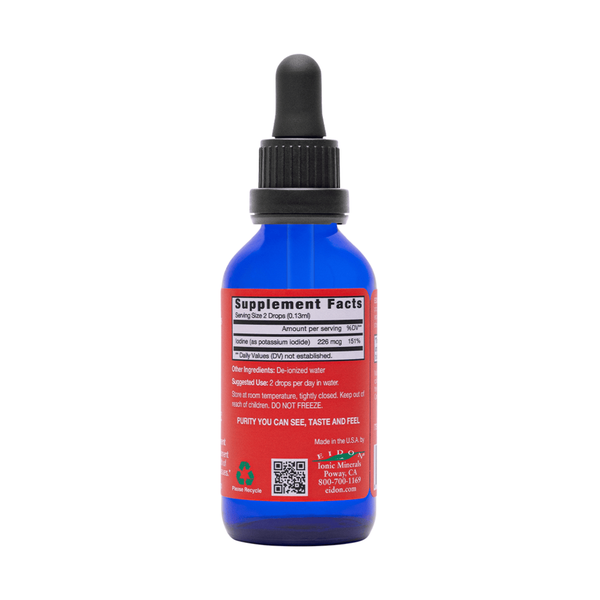 Iodine Liquid Supplement Facts Label