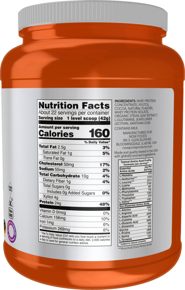 Whey Protein Creamy Chocolate Supplement Facts Label