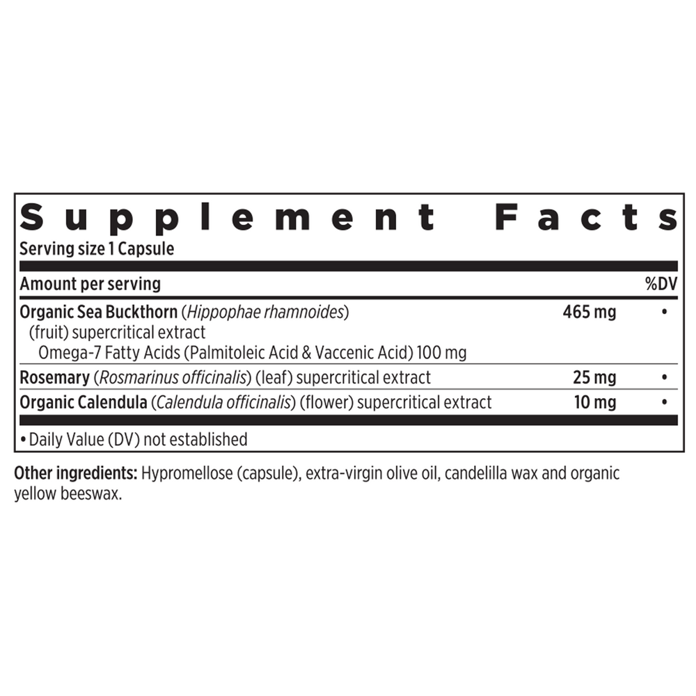 Omega 7 Supplement Facts Label