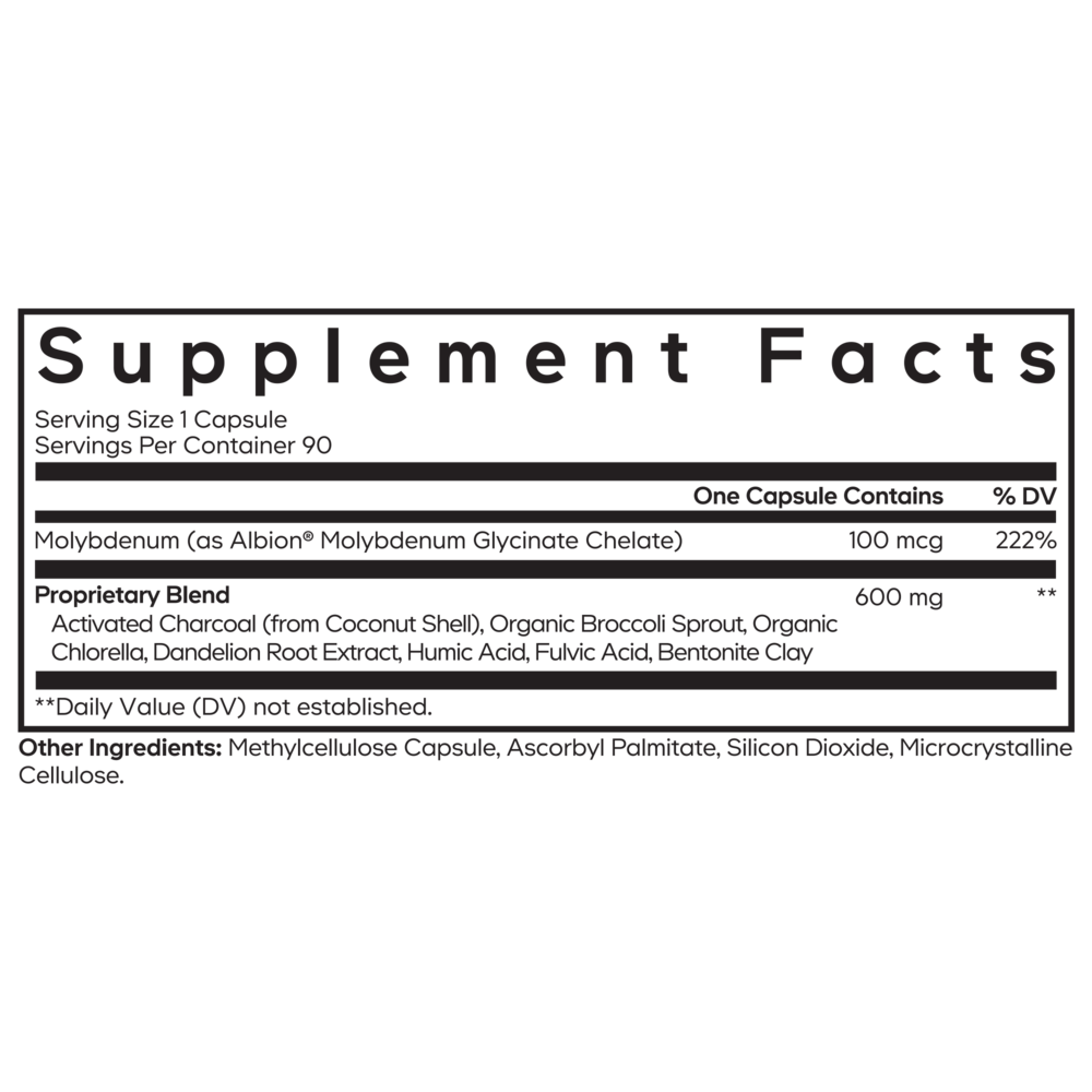 Full Spectrum Binder+ Supplement Facts Label