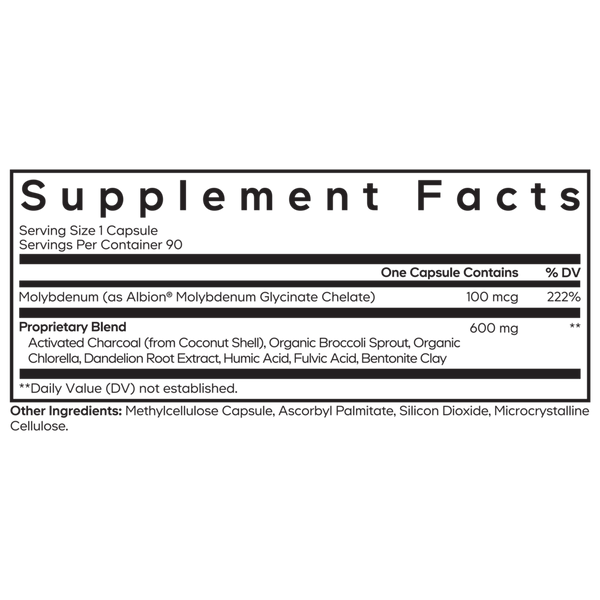 Full Spectrum Binder+ Supplement Facts Label