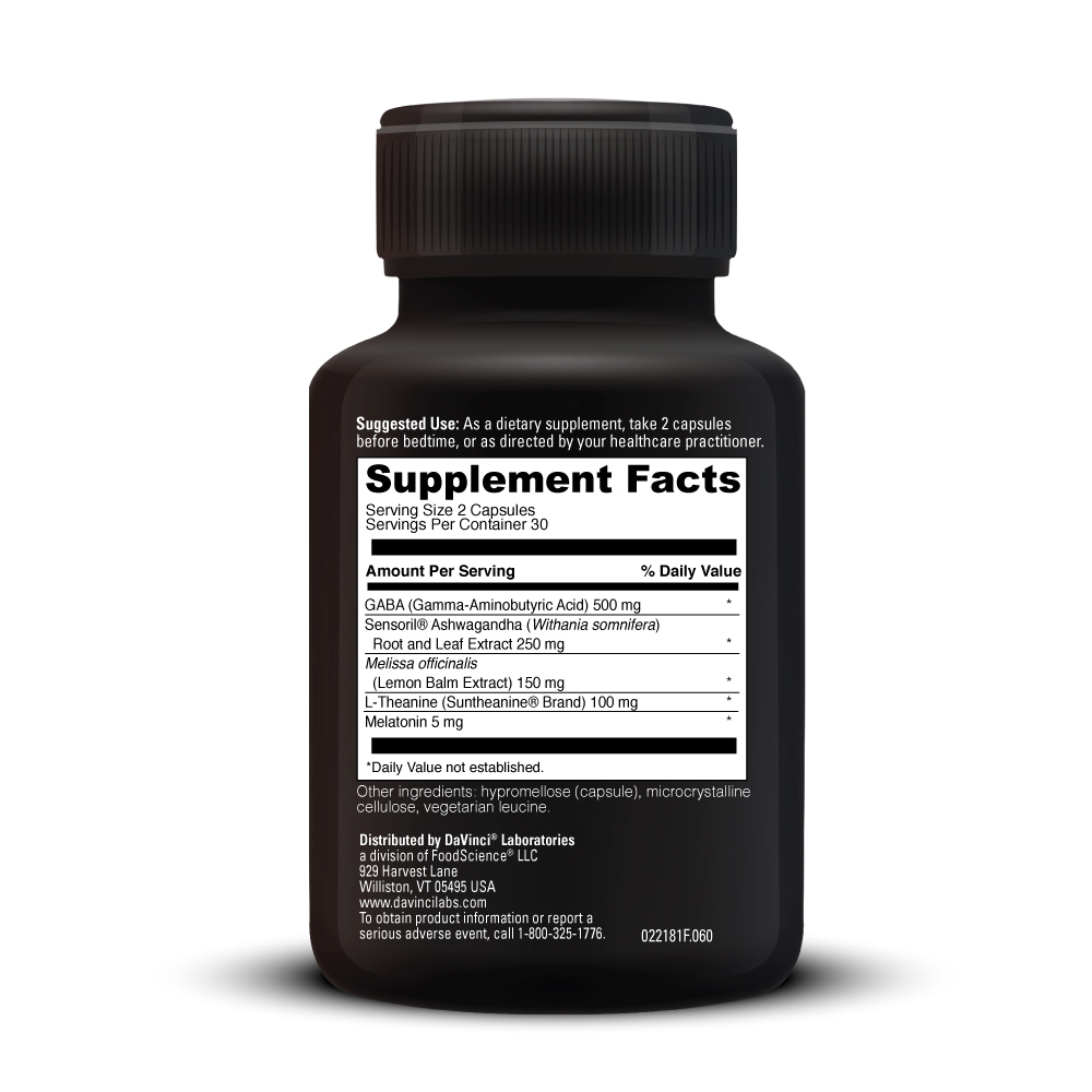 Sleep Benefits Supplement Facts Label