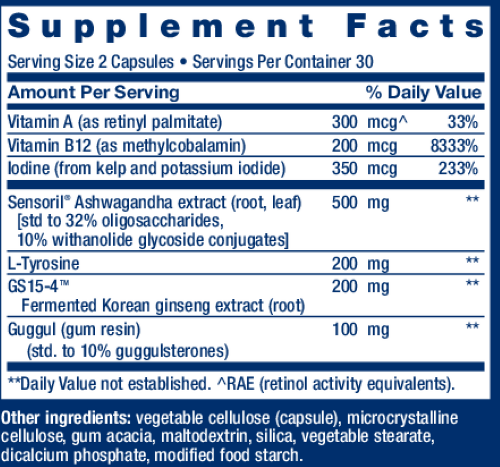 Thyroid Support Complex Supplement Facts Label