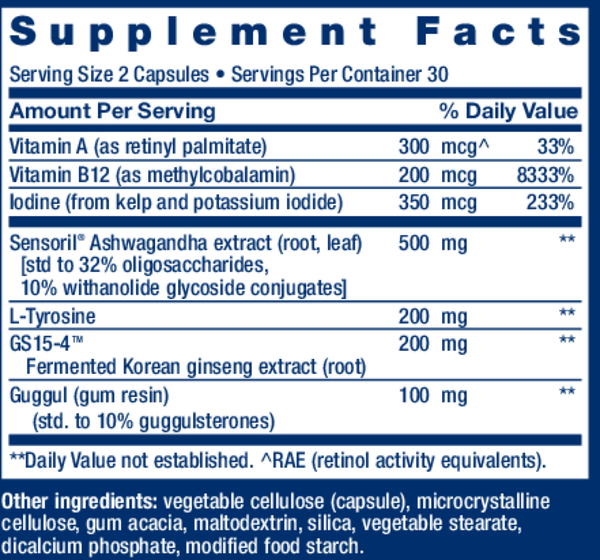 Thyroid Support Complex Supplement Facts Label
