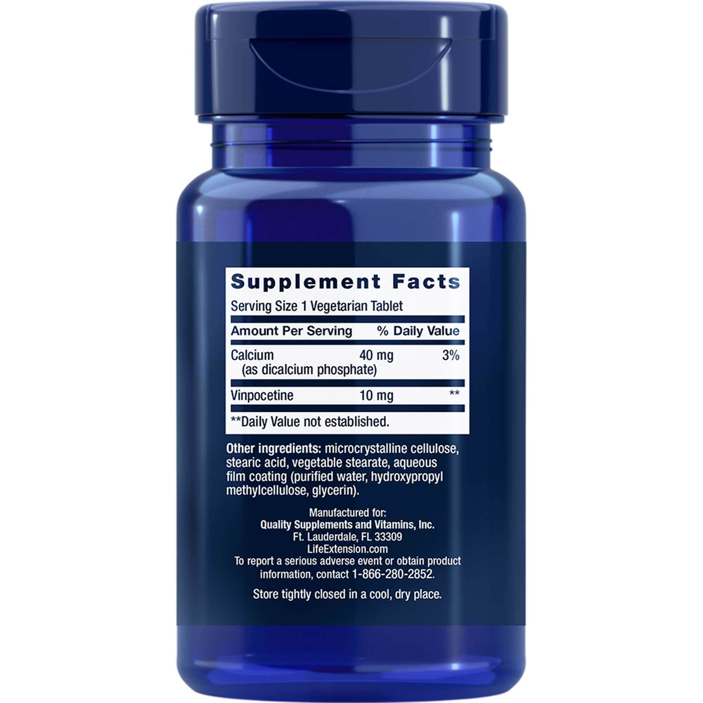 Vinpocetine Supplement Facts Label