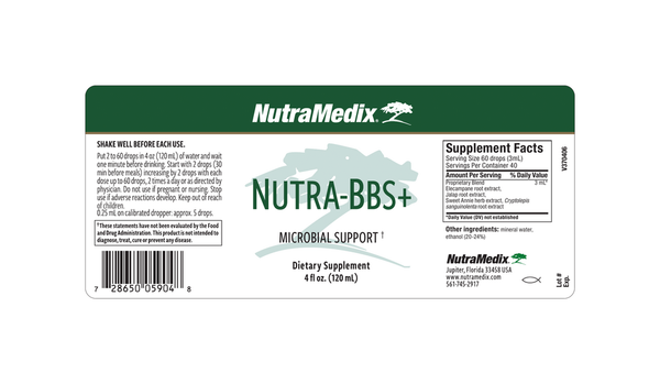 Nutra BBS+ Supplement Facts Label