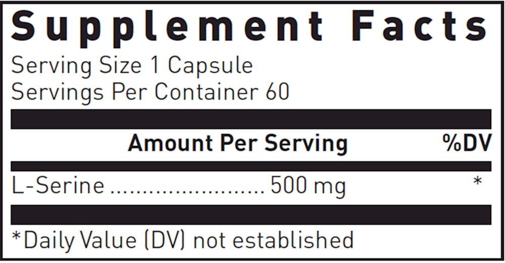 L-Serine Supplement Facts Label