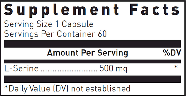L-Serine Supplement Facts Label