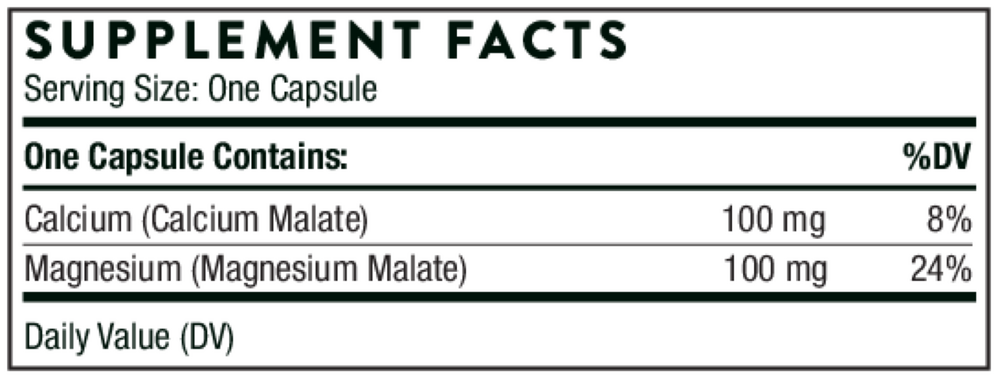 Calcium-Magnesium Malate Supplement Facts Label