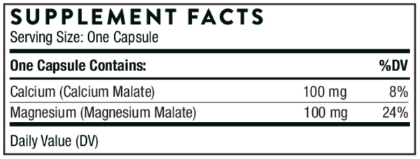 Calcium-Magnesium Malate Supplement Facts Label