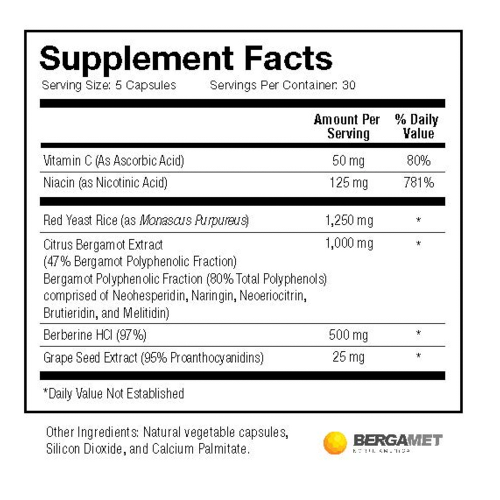 BBR Complete Supplement Facts Label