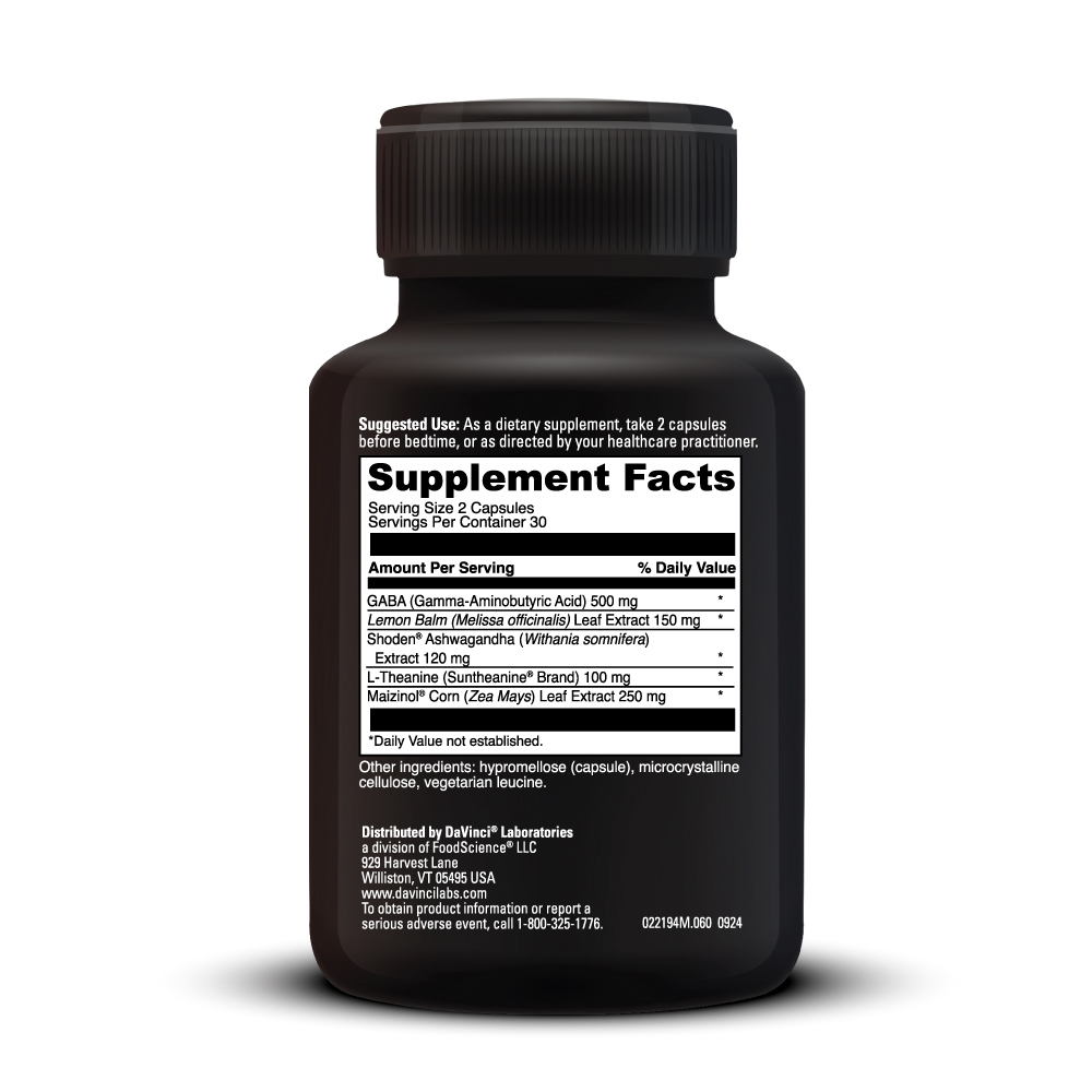 Sleep Benefits - Melatonin Free Supplement Facts Label